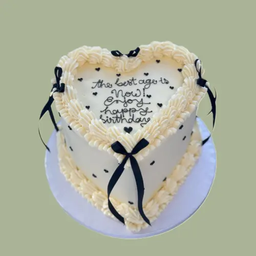 Heart cake Happy Birthday with decoration