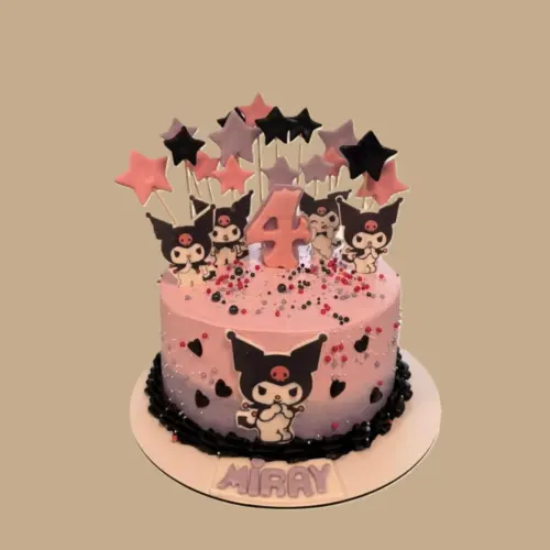 Kuromi Birthday Cake Pink-Black
