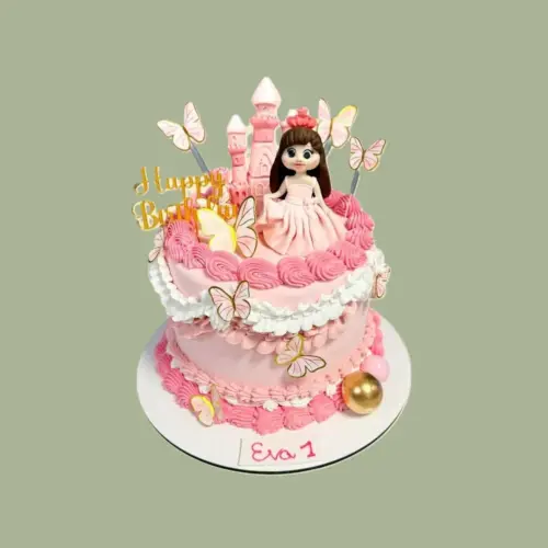 Princess Birthday Cake Pink with Lock
