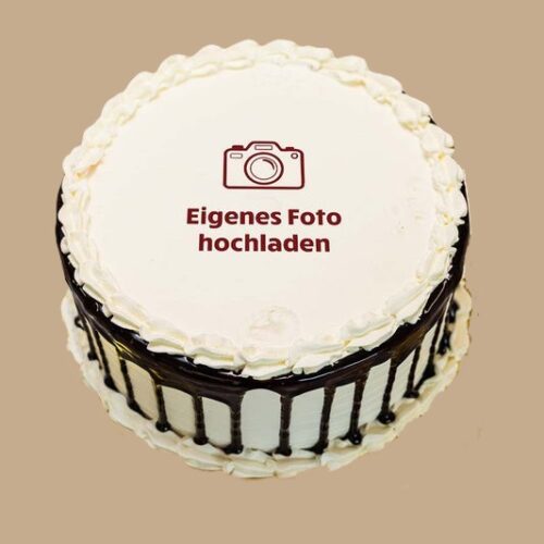Round Photo Cake with Turkish Cream & Chocolate Drip